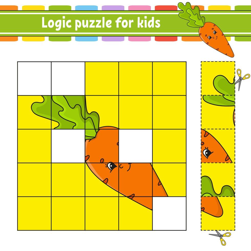 puzzle de logique pour les enfants. feuille de travail de développement de  l'éducation. jeu d