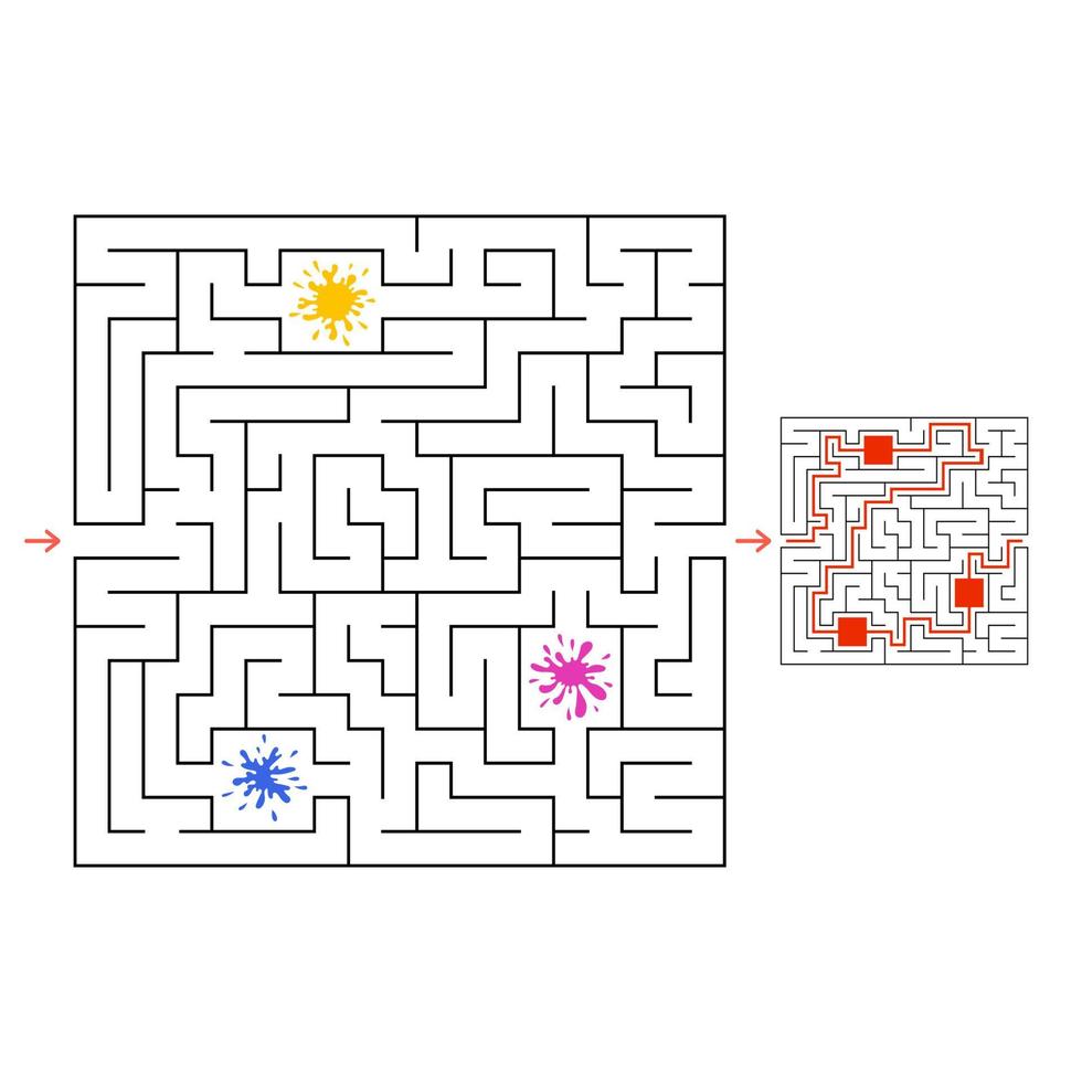 labyrinthe drôle. jeu pour les enfants. casse-tête pour les enfants. style de bande dessinée. énigme du labyrinthe. illustration vectorielle de couleur. trouver le bon chemin. le développement de la pensée logique et spatiale. vecteur