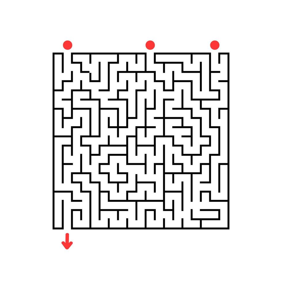 labyrinthe carré abstrait. jeu pour les enfants. casse-tête pour les enfants. énigme du labyrinthe. illustration vectorielle plane isolée sur fond blanc. vecteur