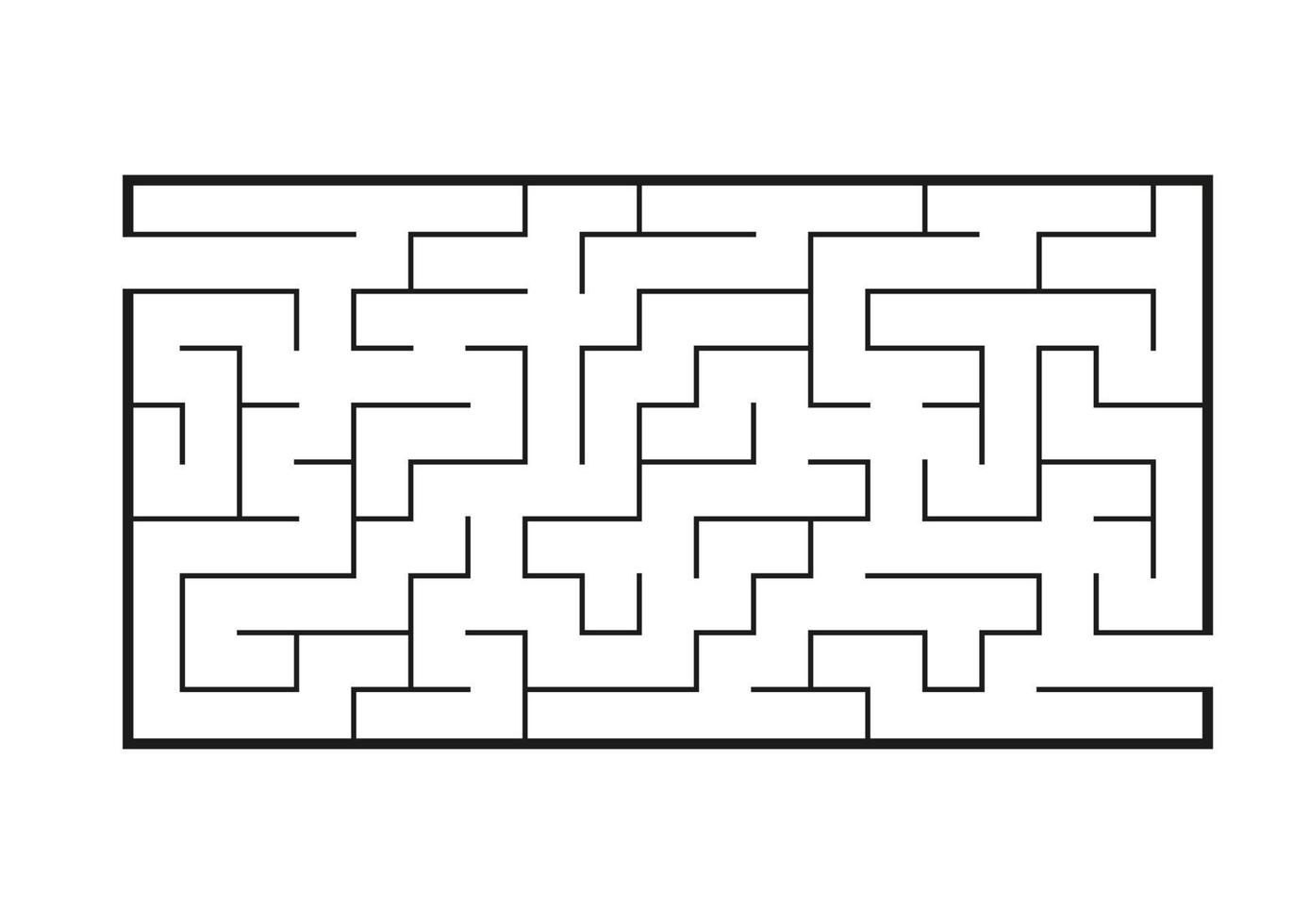 labyrinthe rectangulaire noir. jeu pour les enfants. casse-tête pour les enfants. énigme du labyrinthe. illustration vectorielle plane isolée sur fond blanc. vecteur