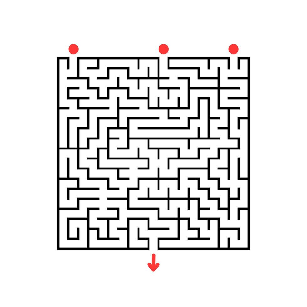 labyrinthe carré abstrait. jeu pour les enfants. casse-tête pour les enfants. énigme du labyrinthe. illustration vectorielle plane isolée sur fond blanc. vecteur