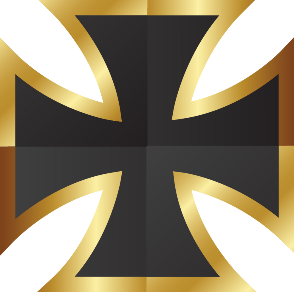 croix maltaise d'or vecteur