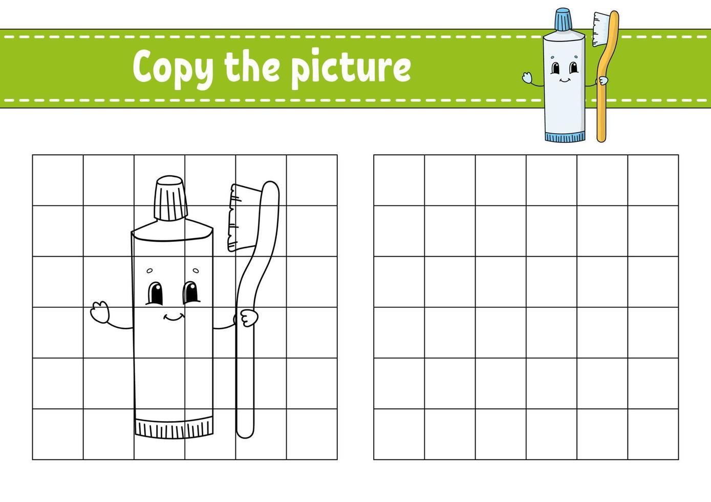 copiez l'image. pages de livre de coloriage pour les enfants. feuille de travail sur le développement de l'éducation. jeu pour les enfants. pratique de l'écriture manuscrite. personnage drôle. illustration vectorielle de dessin animé mignon. vecteur