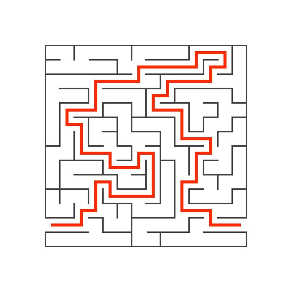 labyrinthe abstrait. jeu éducatif pour les enfants. casse-tête pour les enfants. énigme du labyrinthe. trouver le bon chemin. illustration vectorielle. vecteur