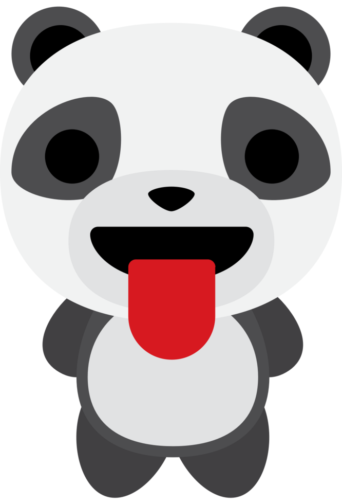 emoji panda tounge vecteur
