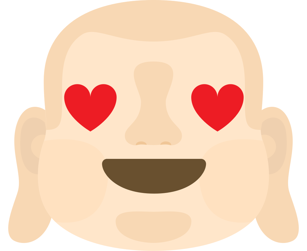 emoji bouddha visage amour vecteur