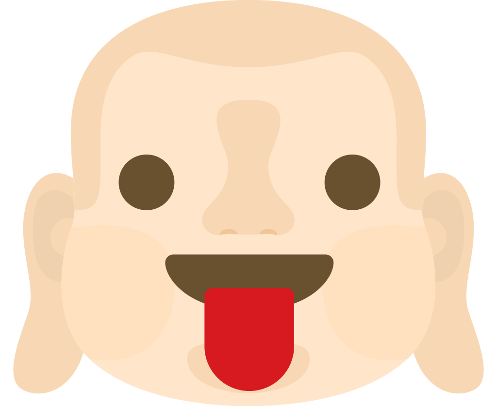 emoji bouddha face tounge vecteur