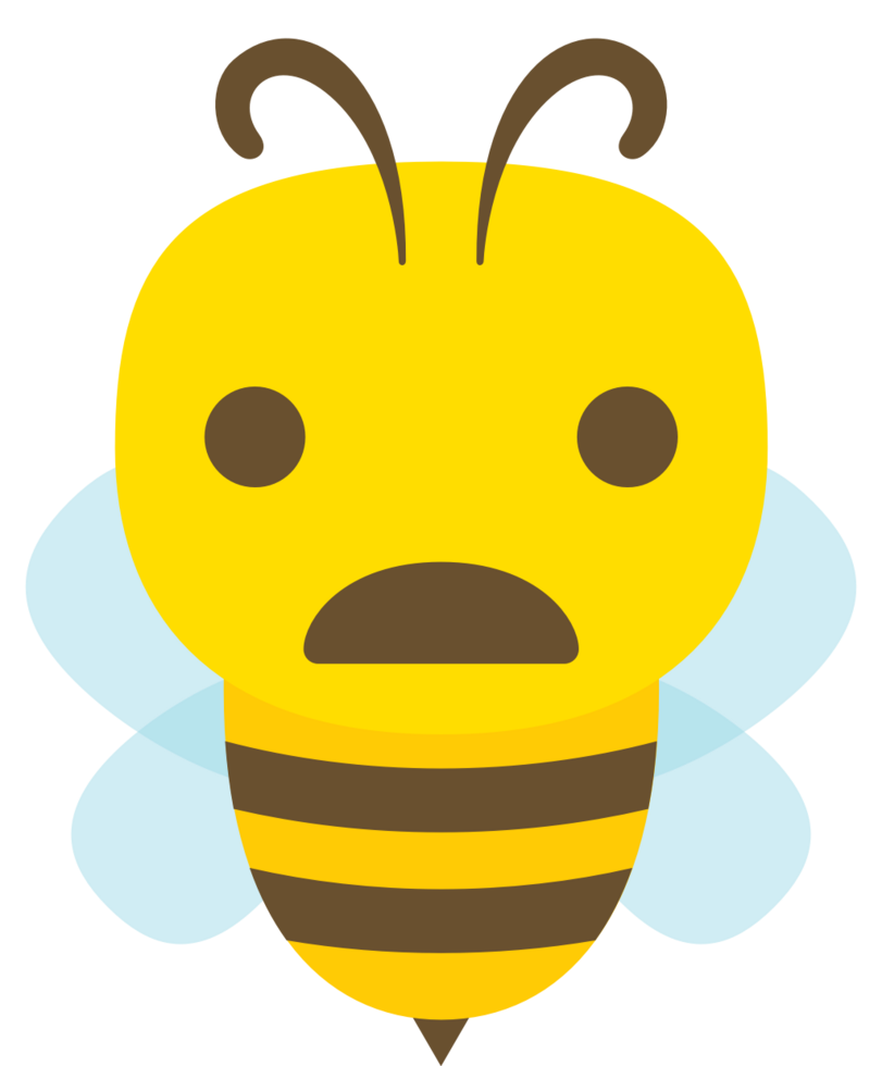 dessin animé abeille emoji triste vecteur