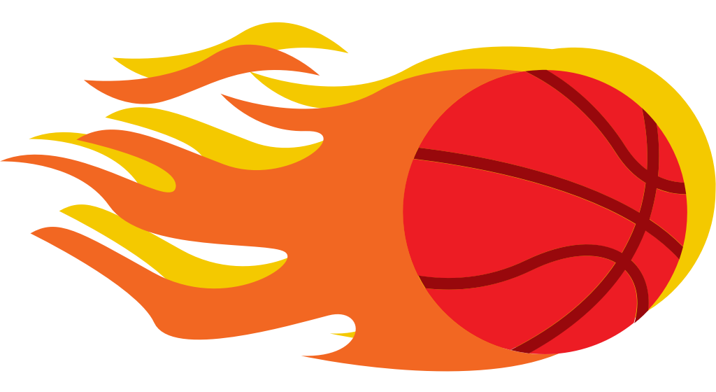 basket-ball en feu vecteur