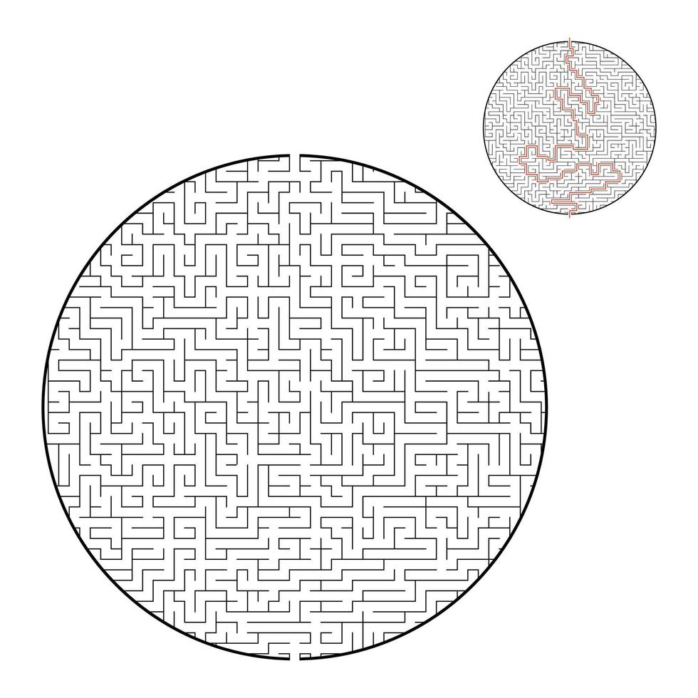 grand labyrinthe difficile. jeu pour enfants et adultes. casse-tête pour les enfants. énigme du labyrinthe. trouver le bon chemin. illustration vectorielle plane. vecteur