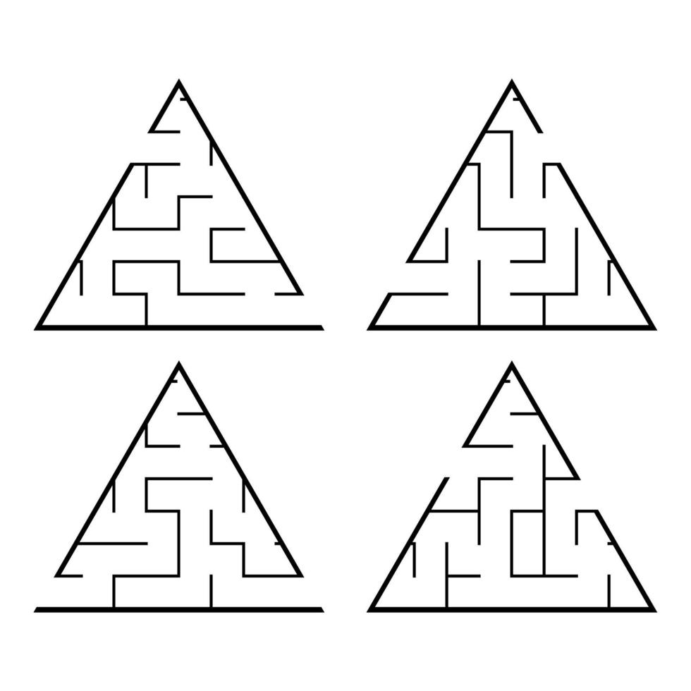 un ensemble de labyrinthes. jeu pour les enfants. casse-tête pour les enfants. énigme du labyrinthe. trouver le bon chemin. illustration vectorielle. vecteur