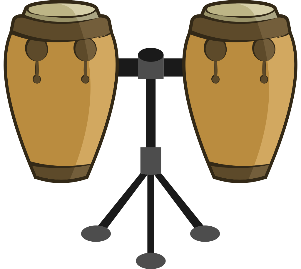 instrument à percussion conga avec support vecteur