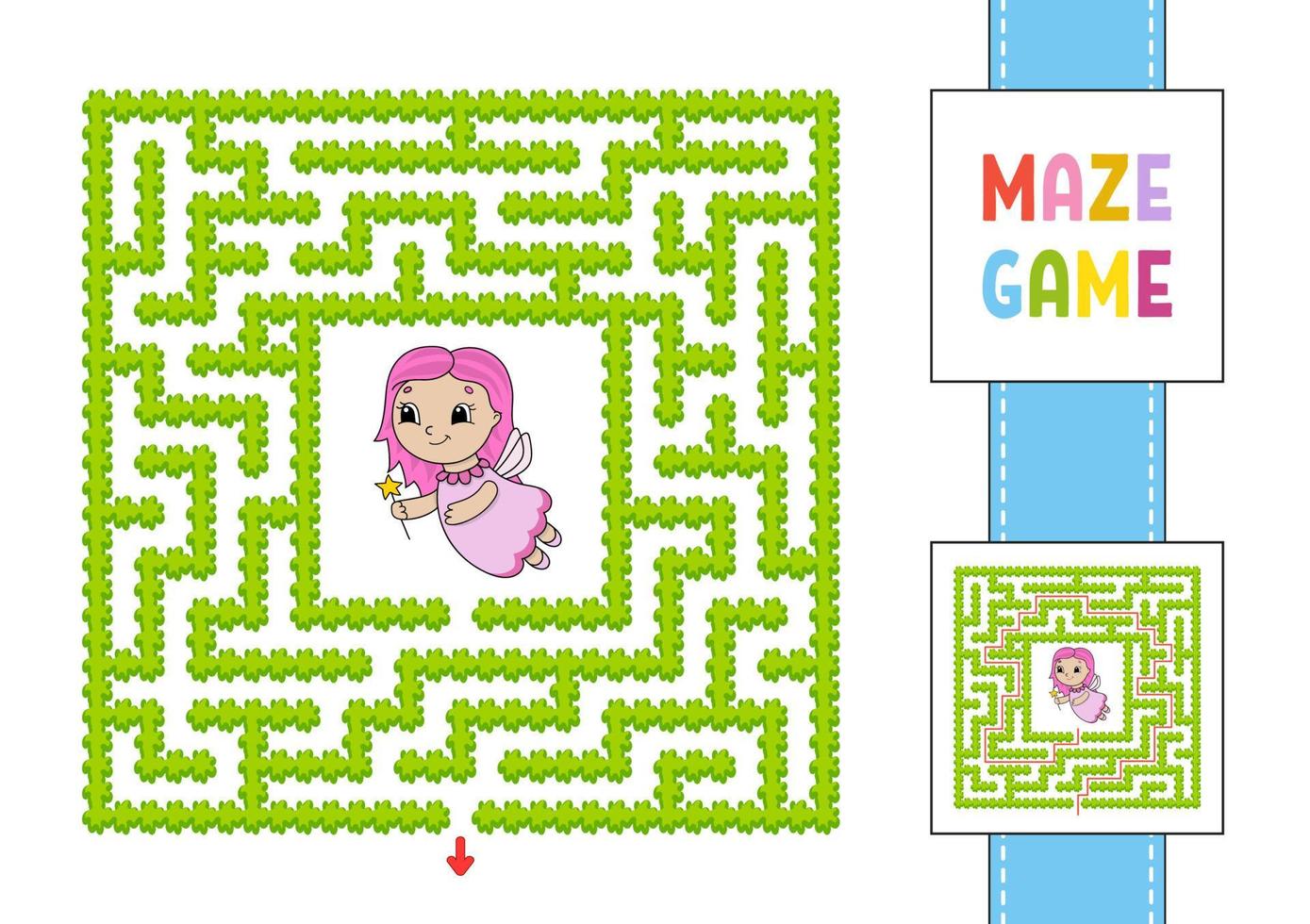 Labyrinthe. jeu pour les enfants. labyrinthe amusant. feuille de travail de développement de l'éducation. page d'activité. casse-tête pour les enfants. style de dessin animé mignon. énigme pour le préscolaire. énigme logique. illustration vectorielle de couleur. vecteur