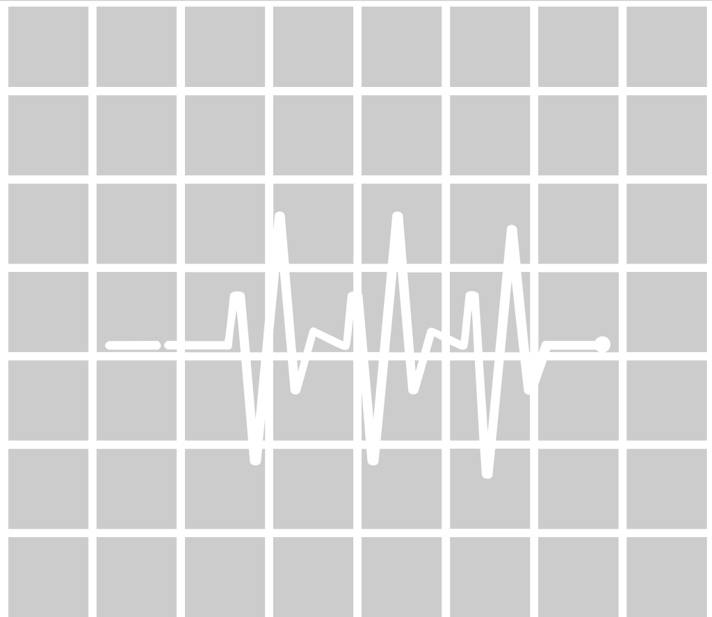 battement de coeur avec grille vecteur