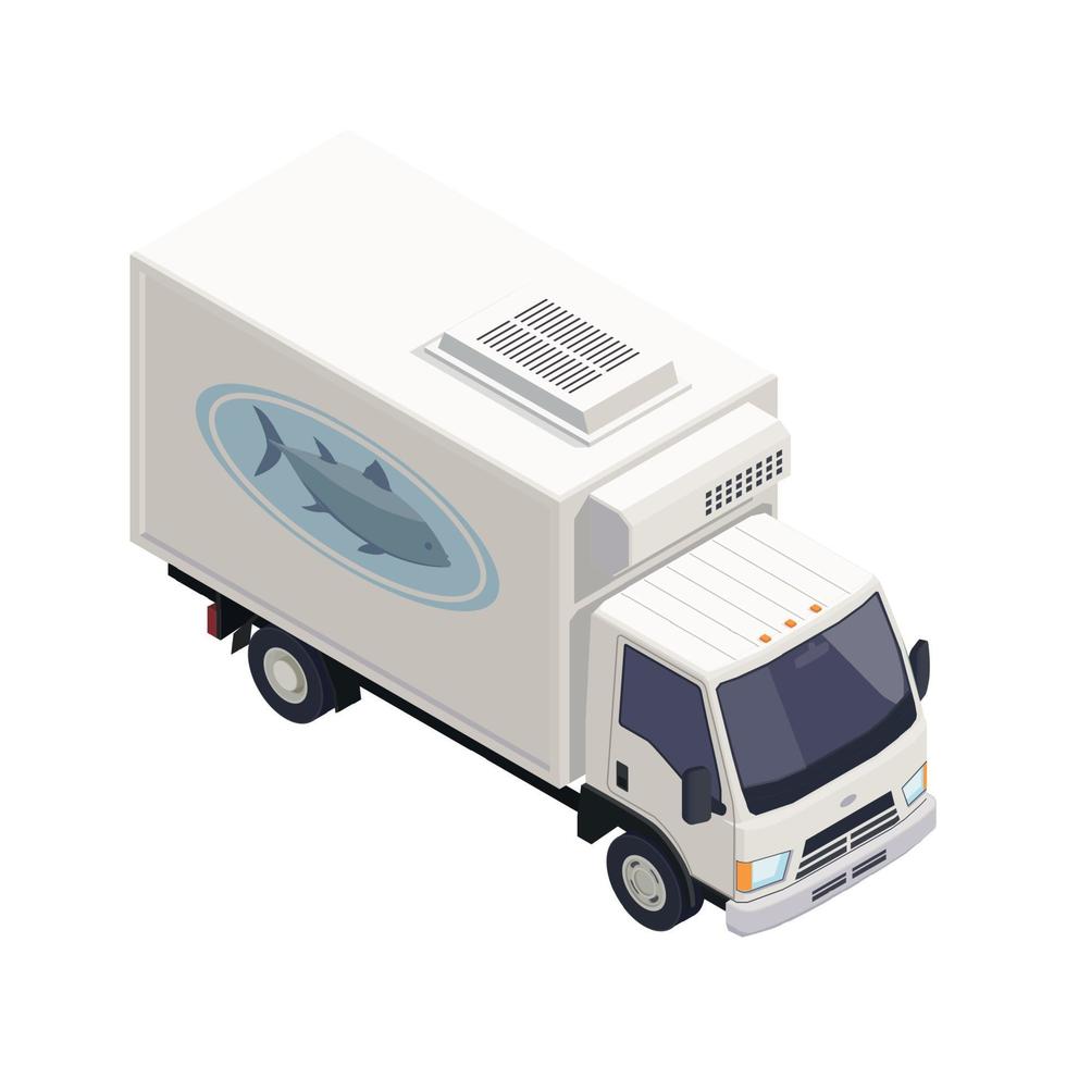 composition de camion de livraison de poisson vecteur