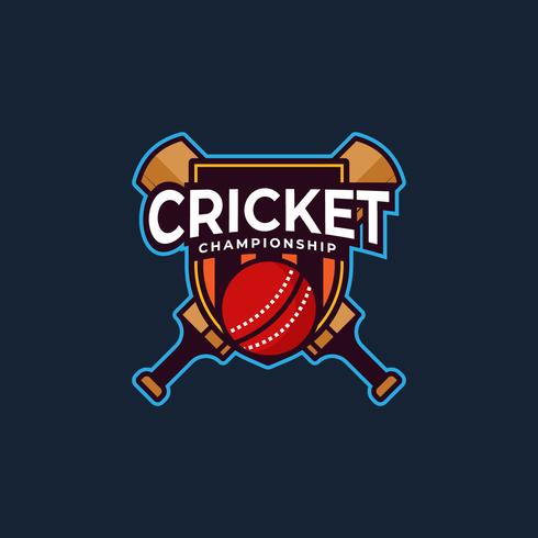 Badge avec logo de cricket vecteur