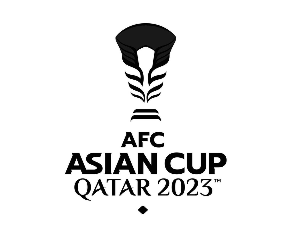 afc asiatique tasse Qatar 2023 symbole noir conception Asie Football vecteur