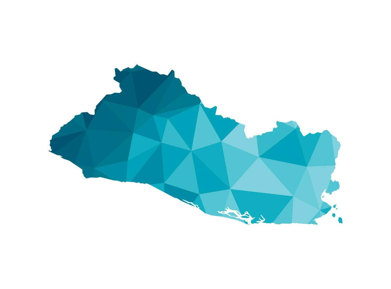 vecteur isolé illustration icône avec simplifié bleu silhouette de el Salvador carte. polygonal géométrique style, triangulaire formes. blanc Contexte.