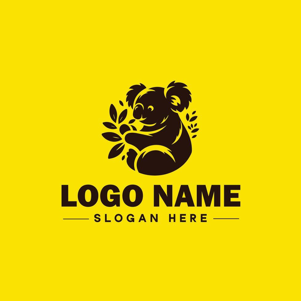 koala logo icône koala animal moderne minimaliste affaires logo modifiable vecteur