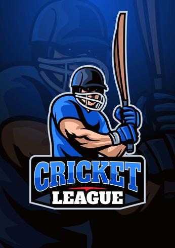 Logo du joueur de cricket vecteur