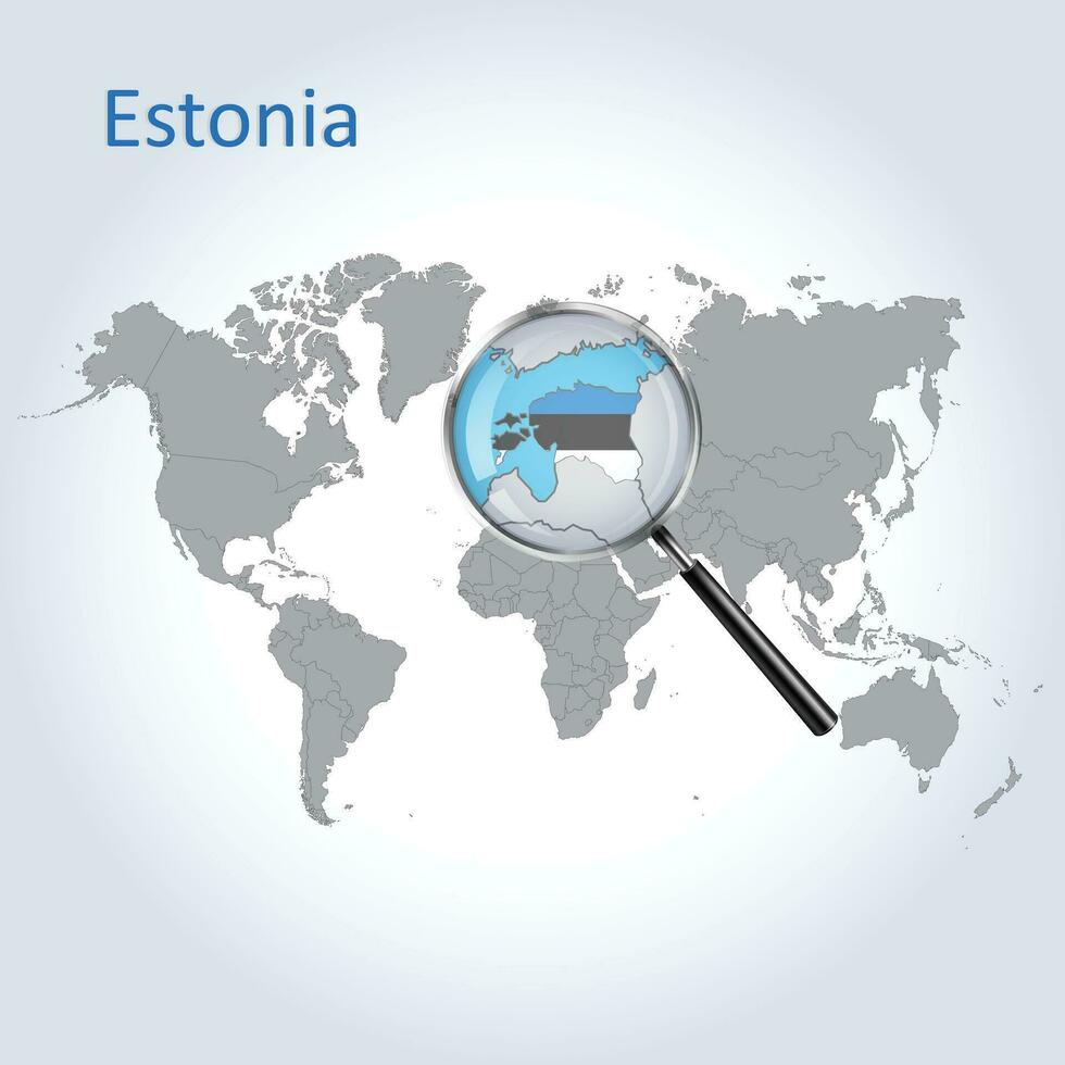 agrandie carte Estonie avec le drapeau de Estonie élargissement de Plans, vecteur art