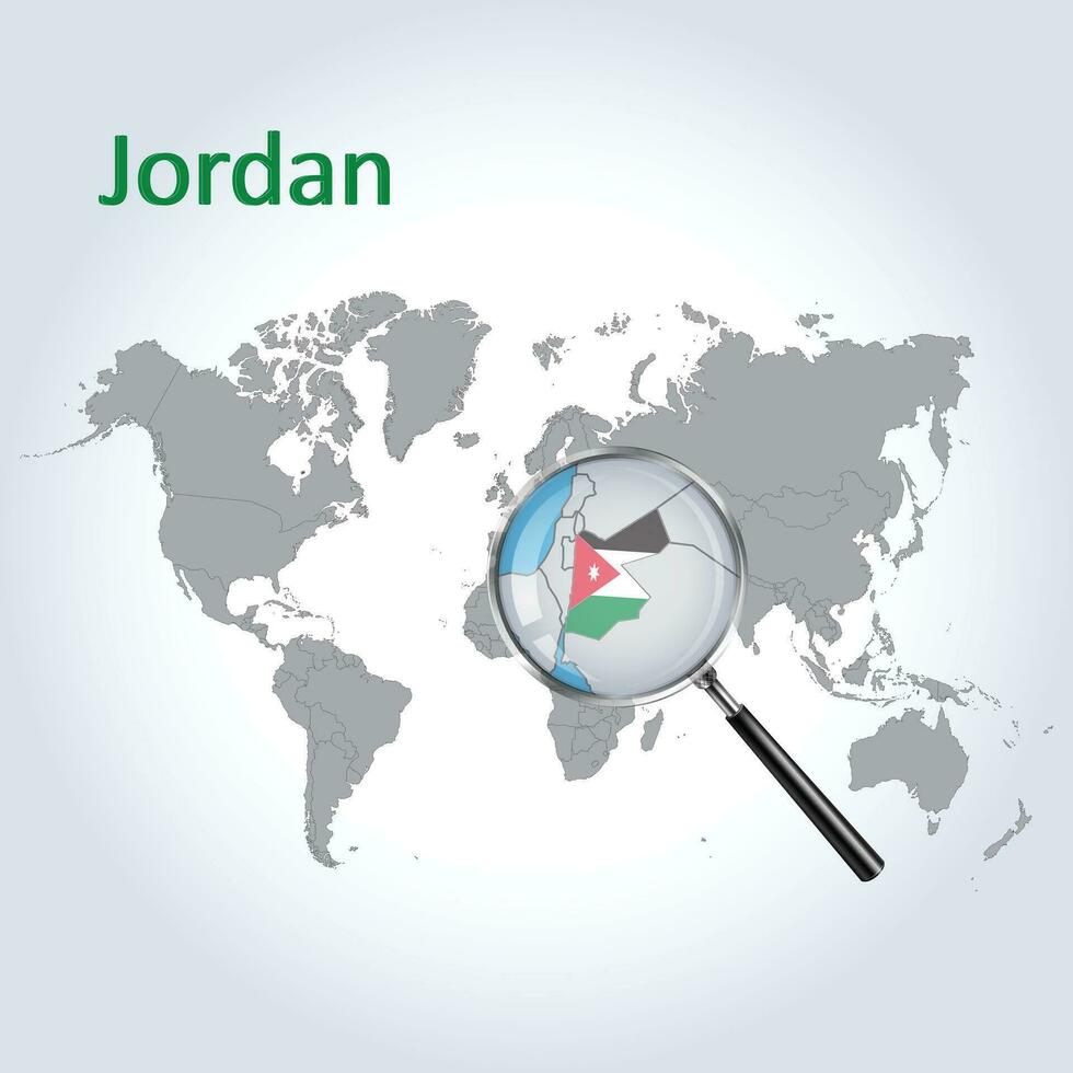 agrandie carte Jordan avec le drapeau de Jordan élargissement de Plans, vecteur art