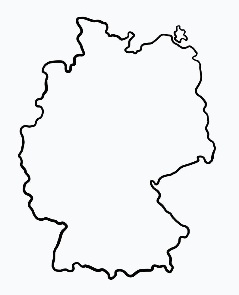 doodle dessin à main levée de la carte de l'allemagne. vecteur