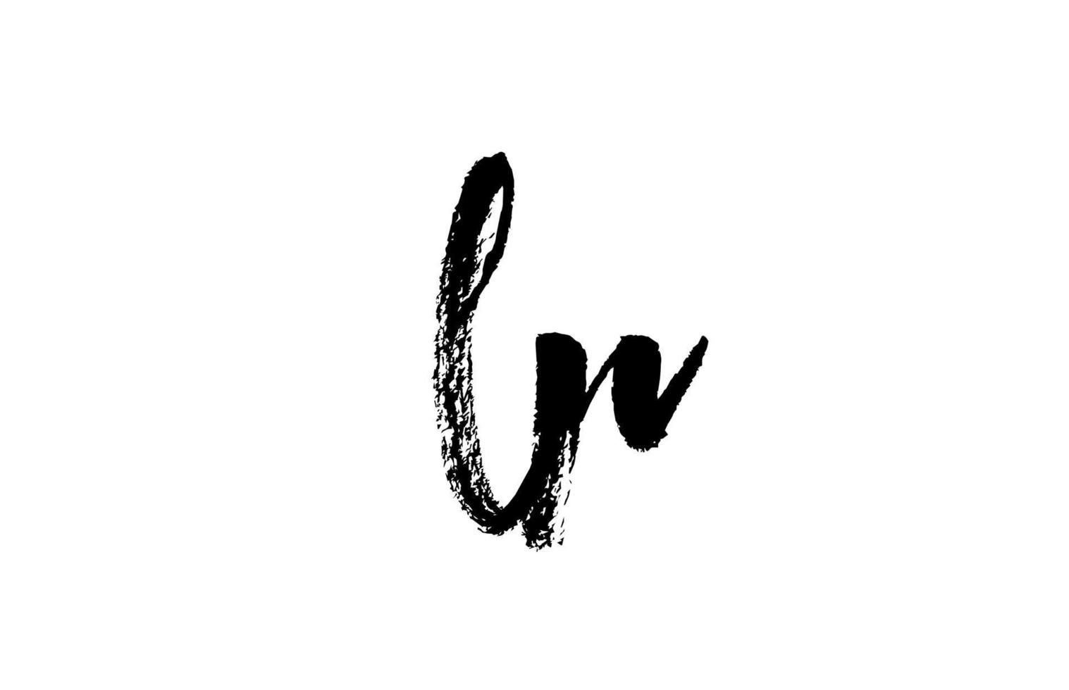 combinaison d'icônes de logo de lettre alphabet lr lr. design vintage manuscrit grunge. couleur blanc noir pour les affaires et l'entreprise vecteur