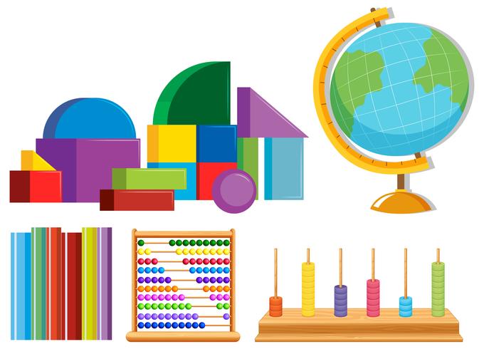 Ensemble de jouets mathématiques vecteur