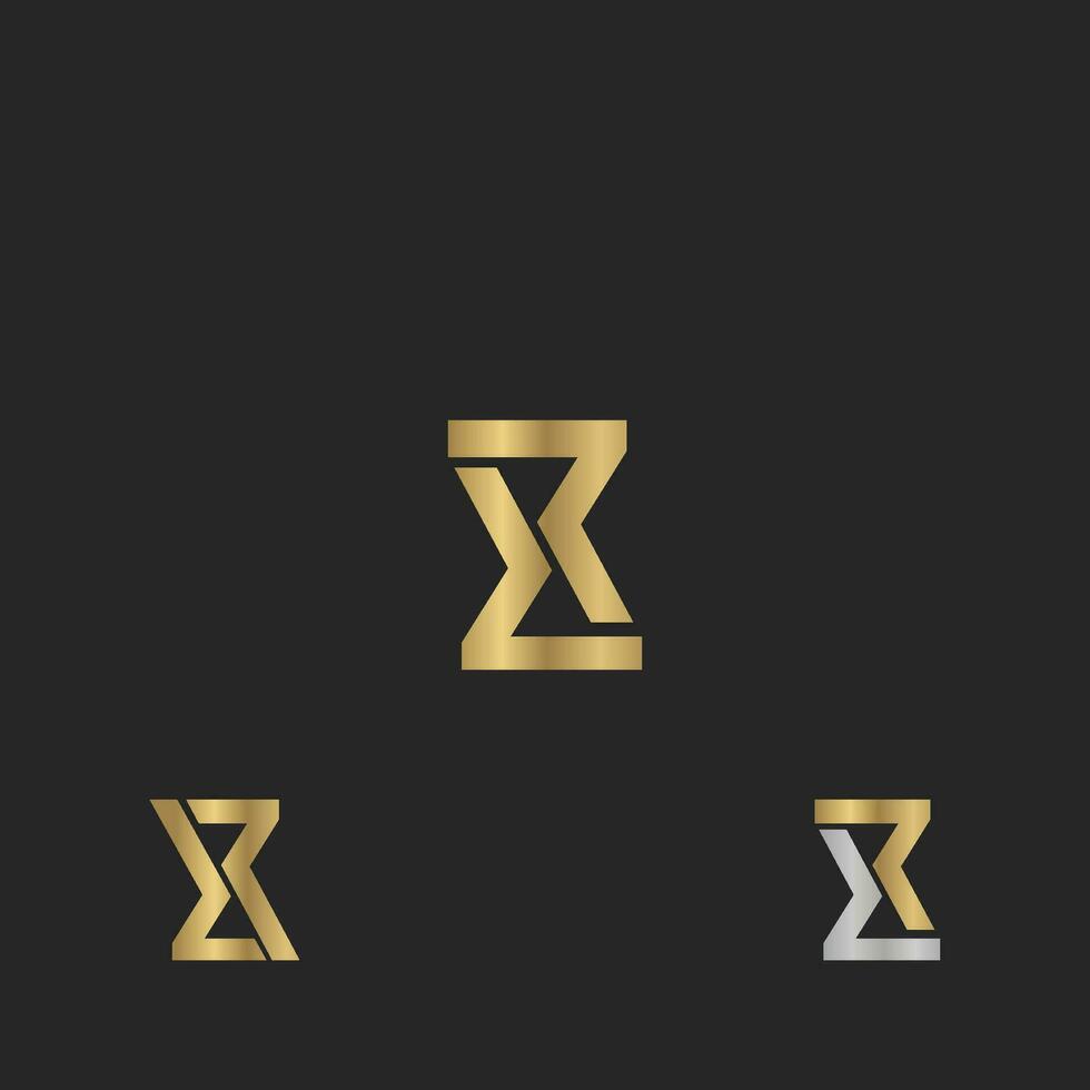 alphabet lettres initiales monogramme logo xz, zx, x et z vecteur