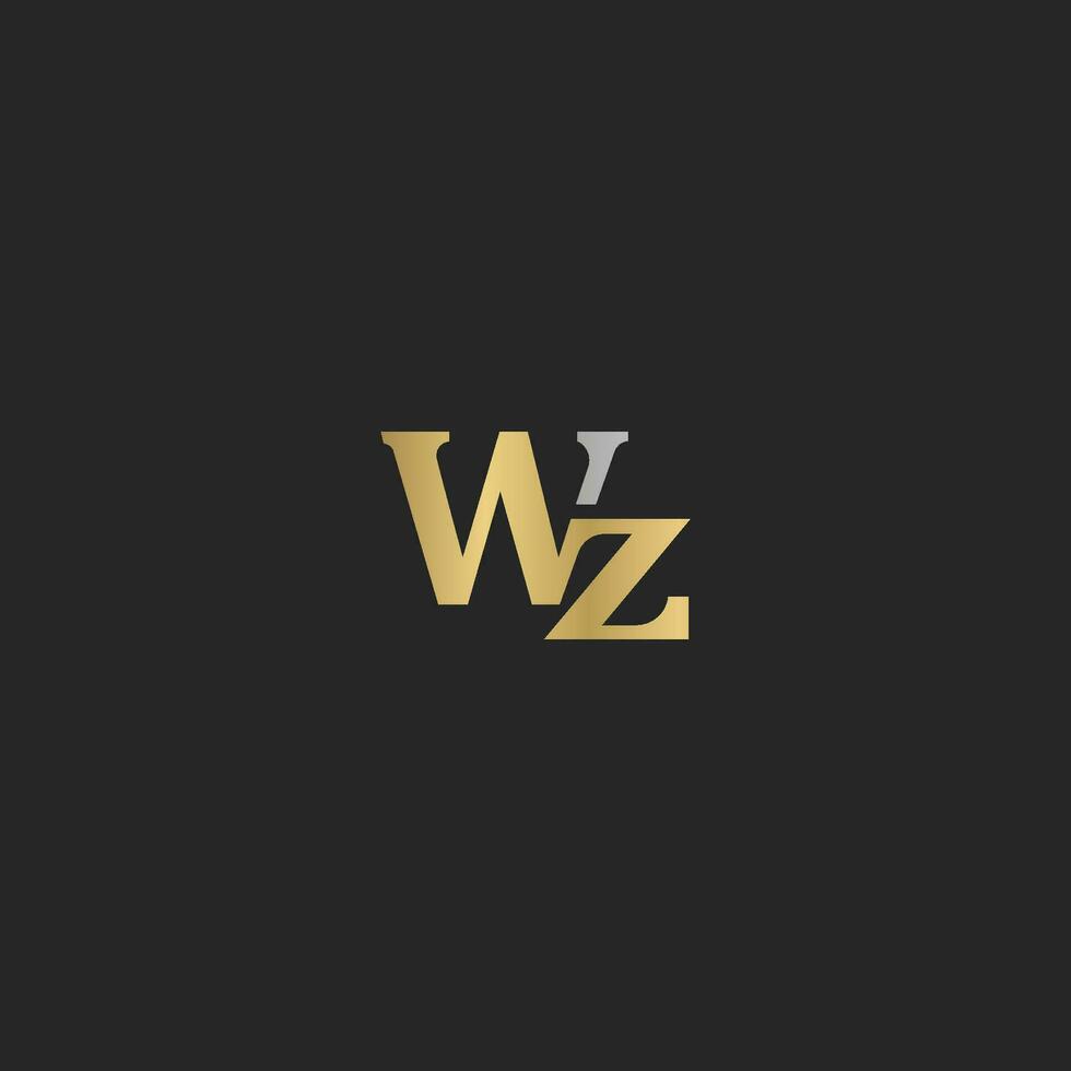 alphabet des lettres initiales monogramme logo wz, zw, z et w vecteur