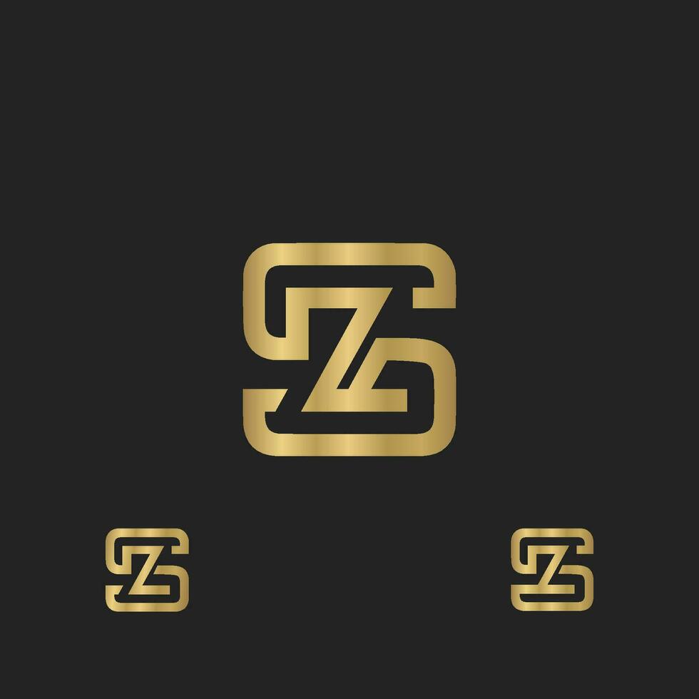 alphabet initiales logo sz, zs, z et s vecteur