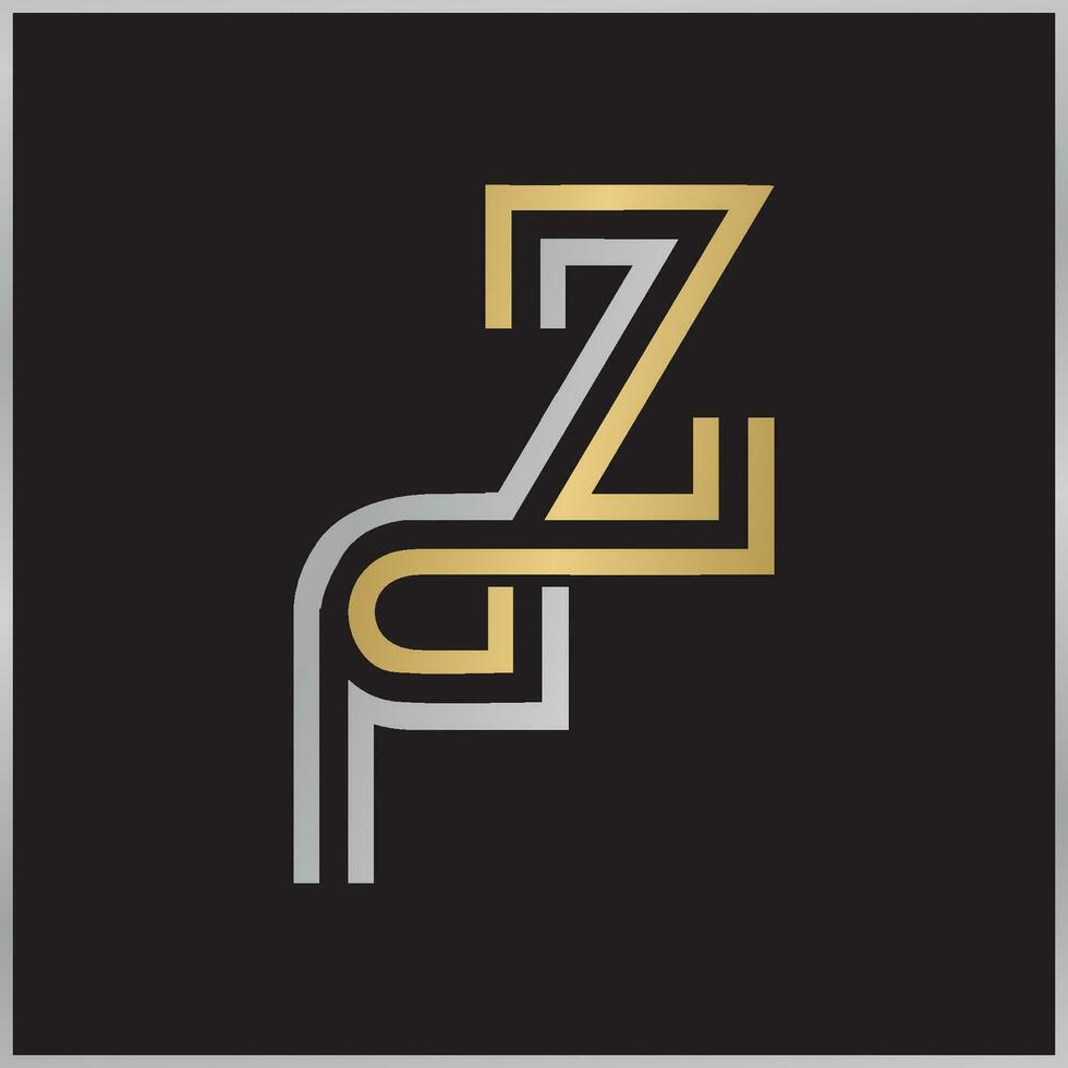 zp, pz, p et z abstrait initiale monogramme lettre alphabet logo conception vecteur