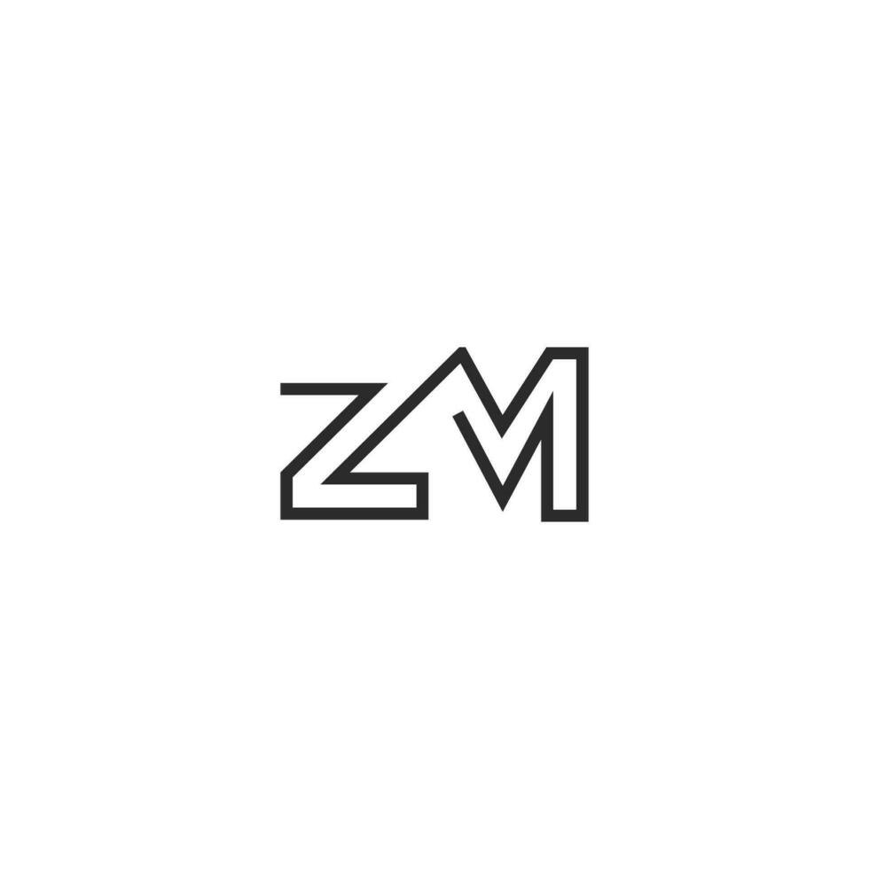 alphabet initiales logo zm, mz, z et m vecteur