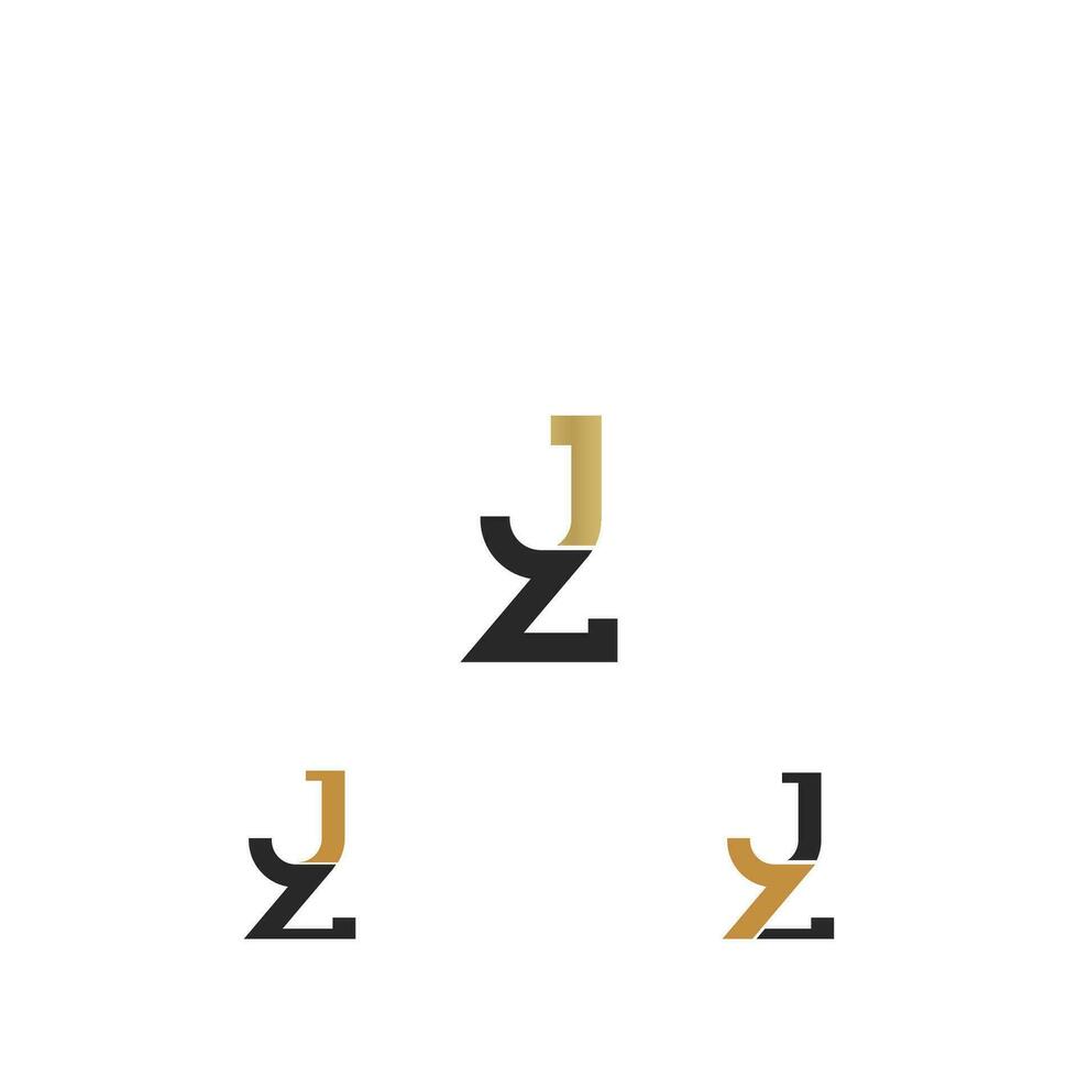 alphabet lettres initiales monogramme logo zj, jz, z et j vecteur