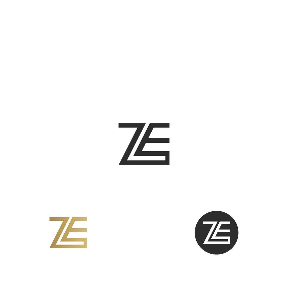 alphabet lettres initiales monogramme logo ez, ze, e et z vecteur