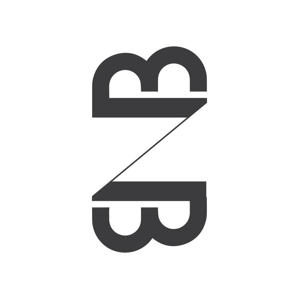 alphabet des lettres initiales monogramme logo bz, zb, z et b vecteur