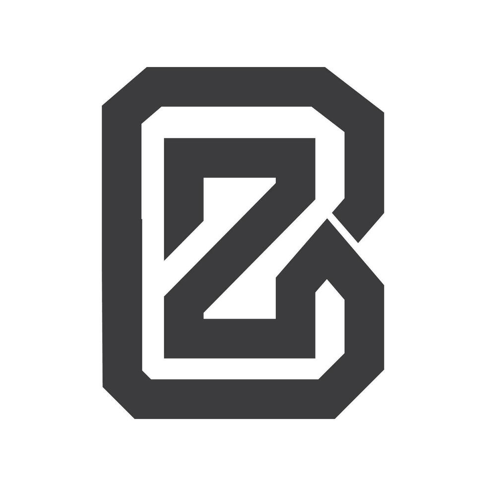 alphabet des lettres initiales monogramme logo bz, zb, z et b vecteur