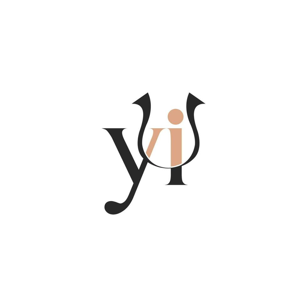 alphabet lettres initiales monogramme logo yi, iy, y et i vecteur