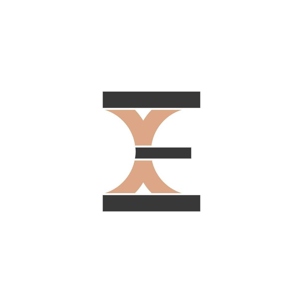 alphabet initiales logo eh bien, ex, e et X vecteur