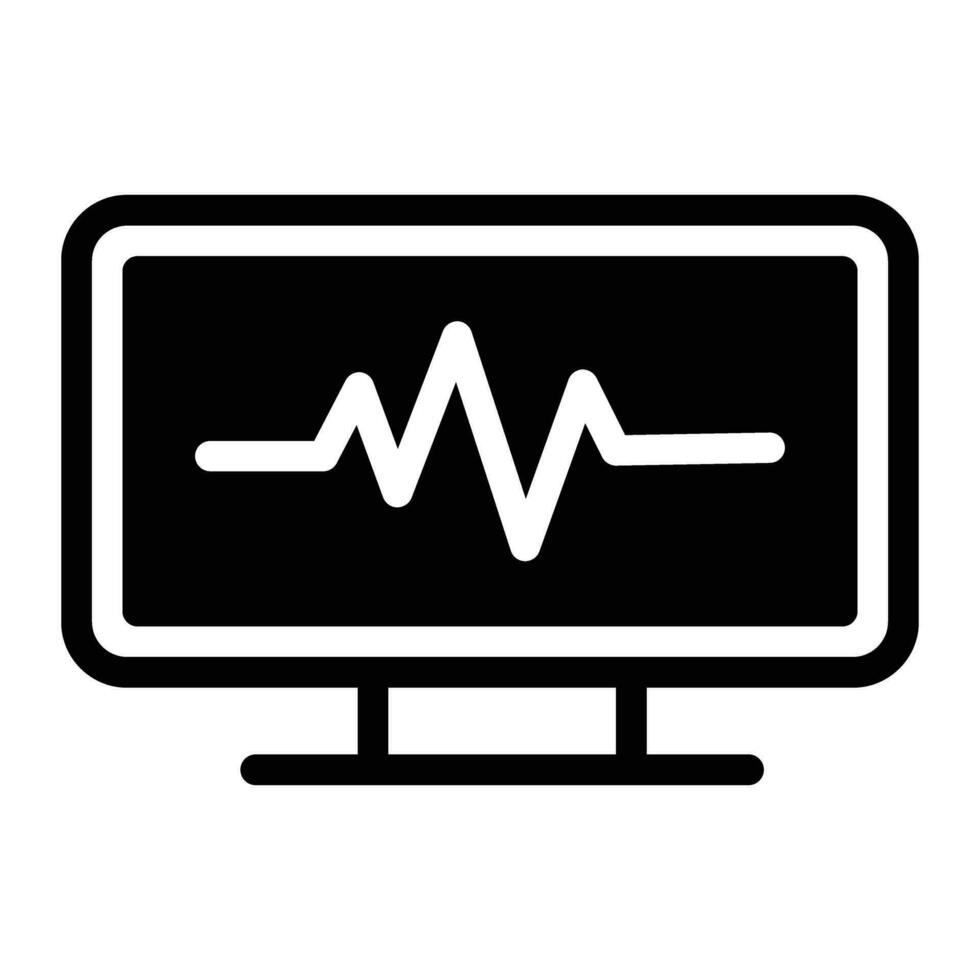 cardiogramme glyphe icône Contexte blanc vecteur