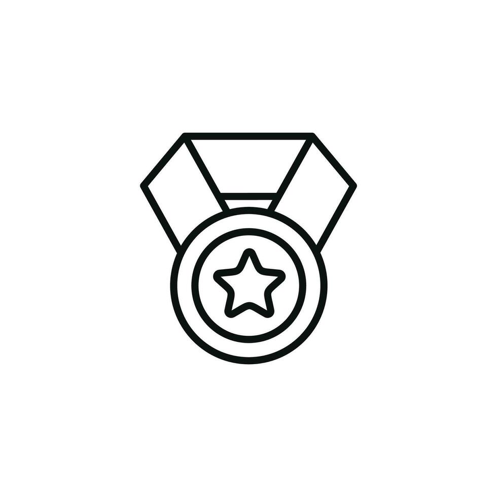 médaille ligne icône isolé sur blanc Contexte vecteur