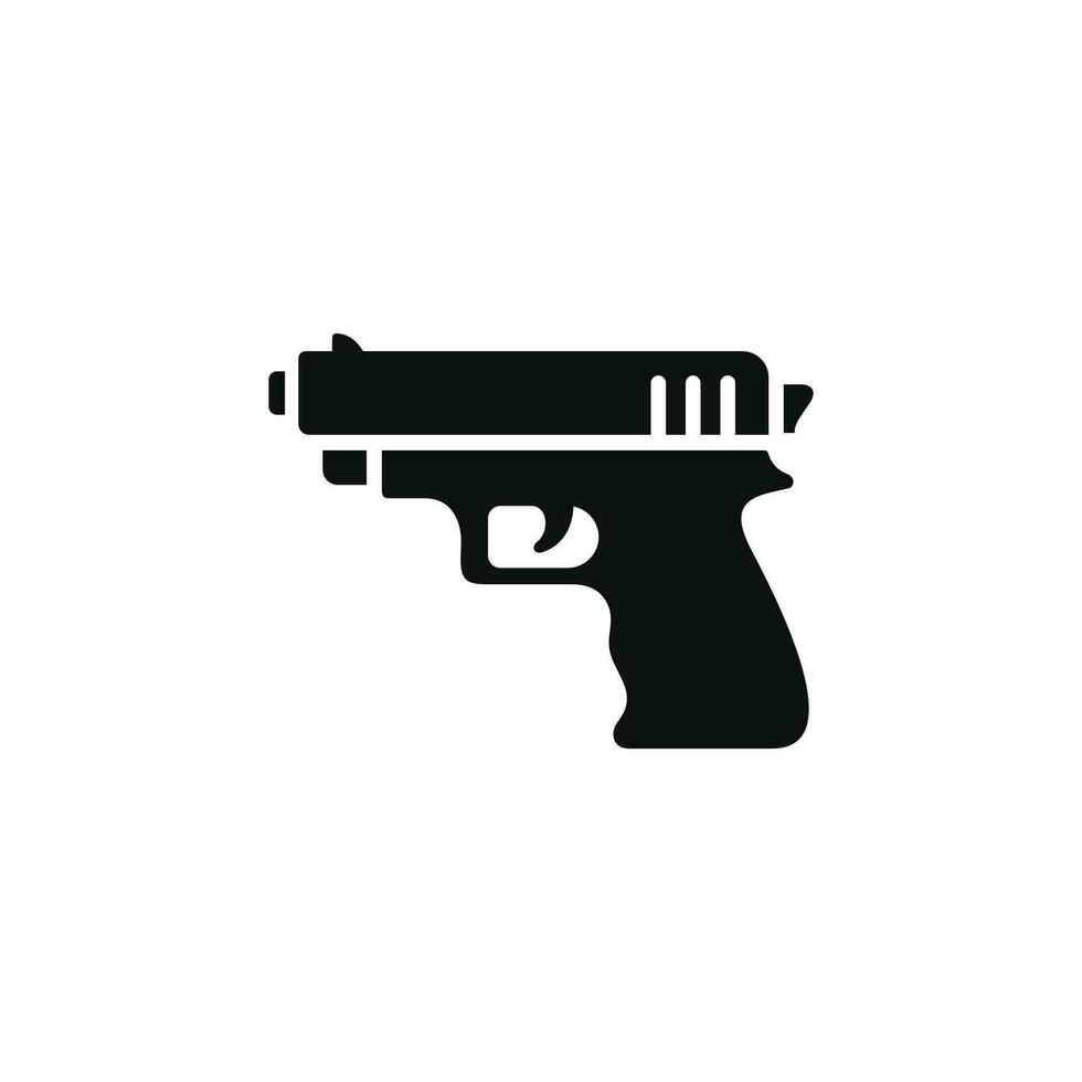 pistolet armes icône isolé sur blanc Contexte vecteur