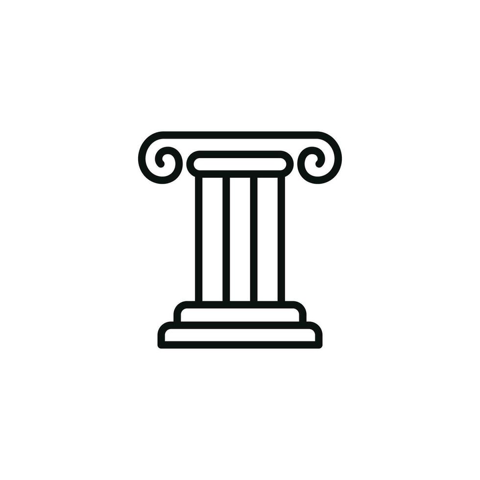 pilier ligne icône isolé sur blanc Contexte vecteur