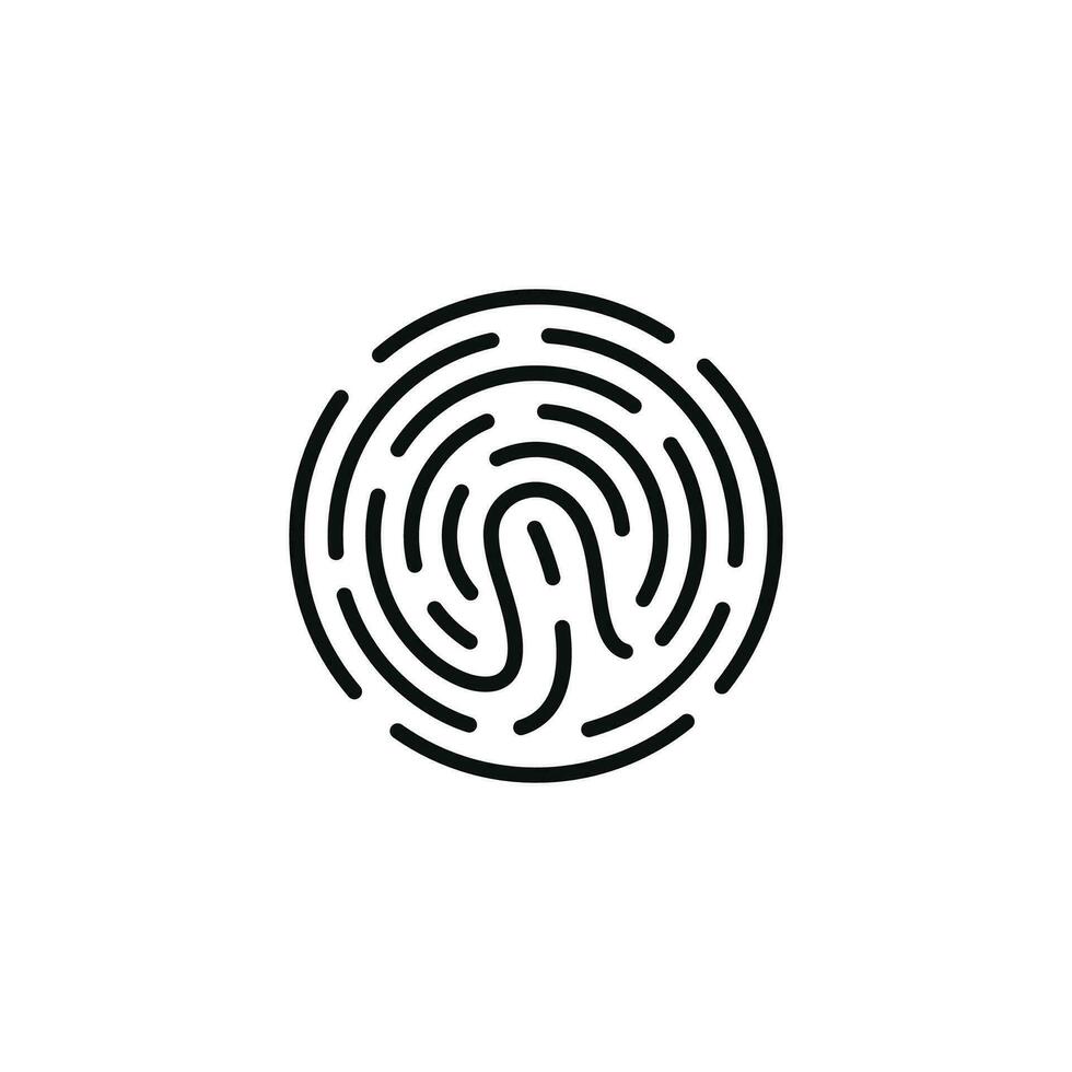 doigt impression ligne icône isolé sur blanc Contexte vecteur