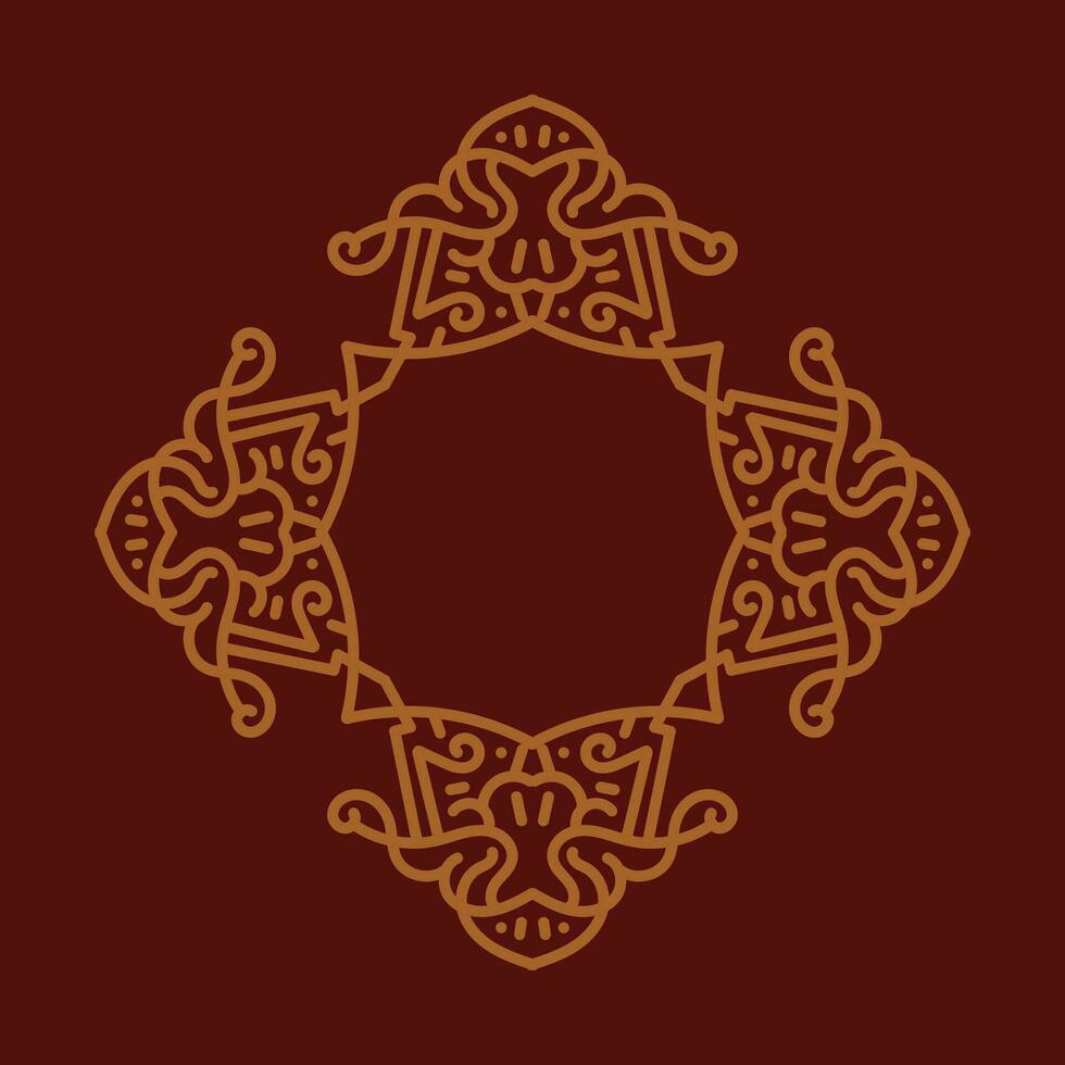 baroque conception élément ou ornement avec or Couleur sur rouge Contexte vecteur