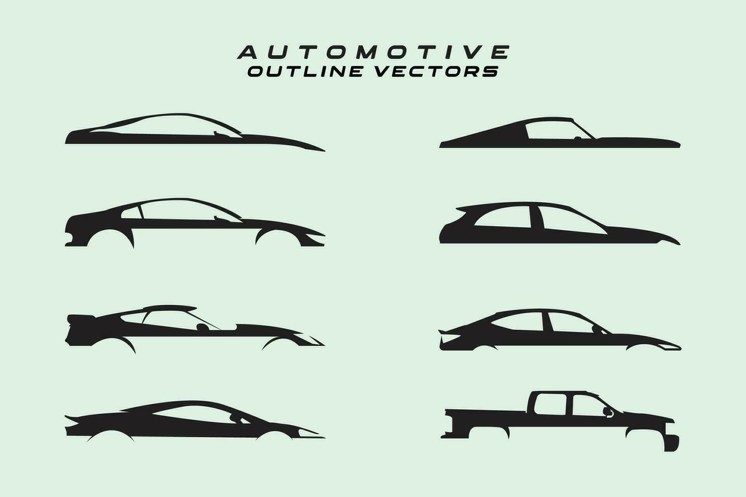 ensemble de contour automobile vecteur collection minimal silhouette