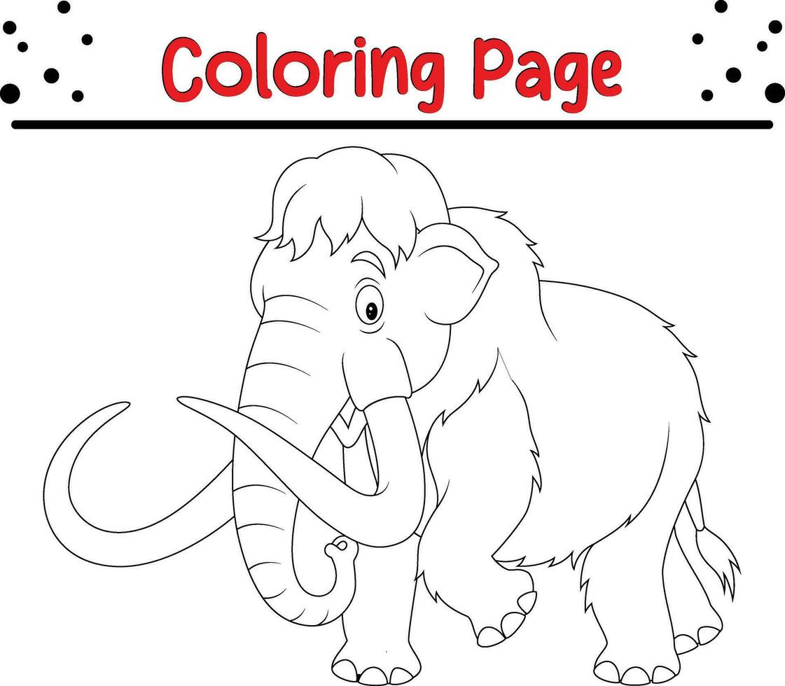 mammouth coloration page pour des gamins vecteur