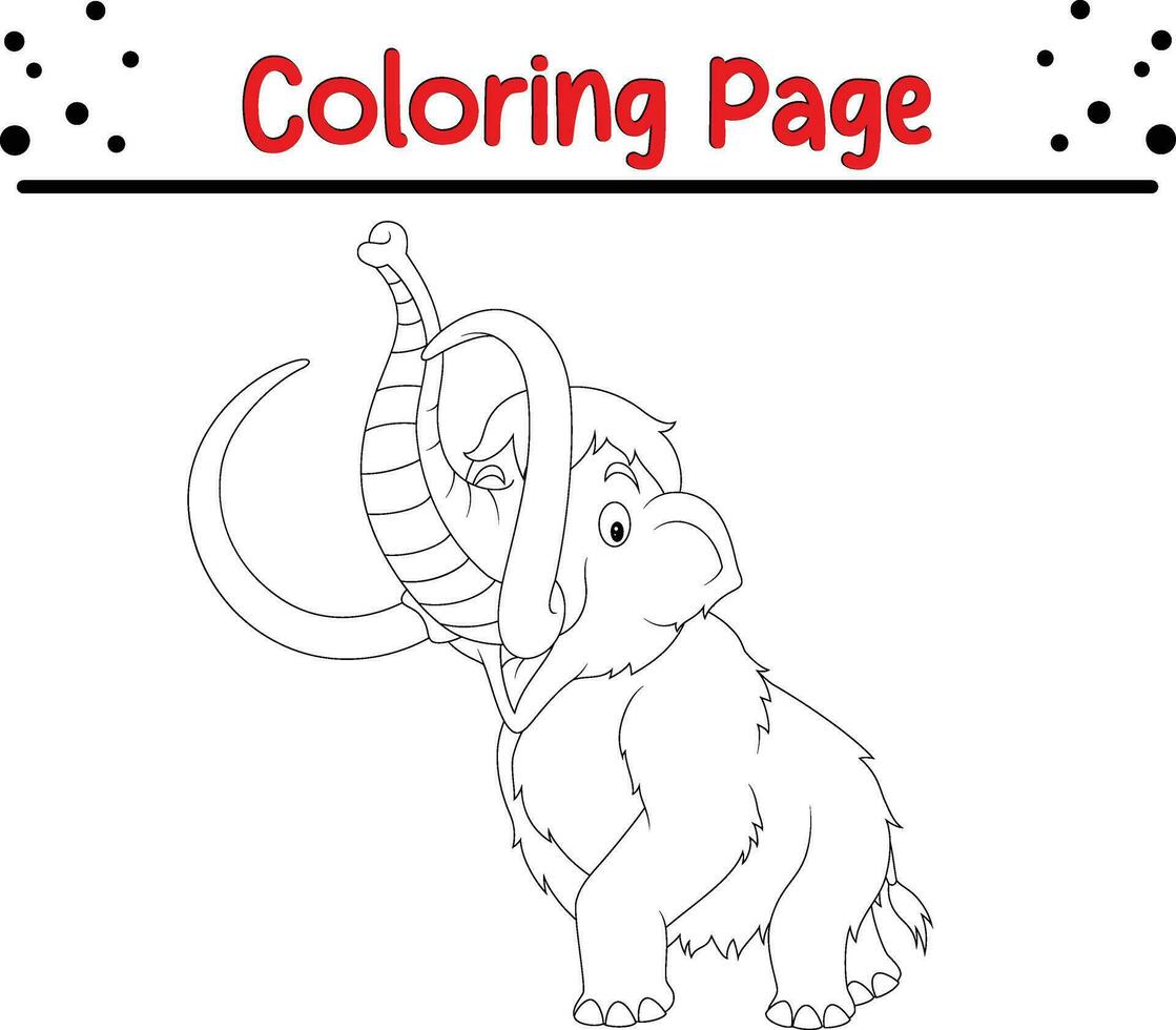 mammouth coloration page pour des gamins vecteur