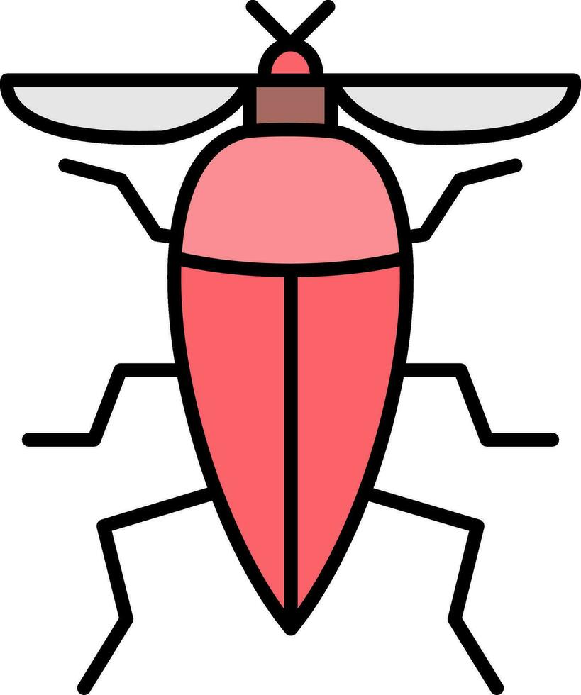 insecte ligne rempli icône vecteur